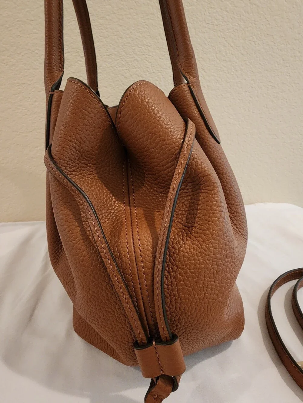 Kate Spade Large Dumpling Satchel Warm Gingerbread Flawless w/ Strap